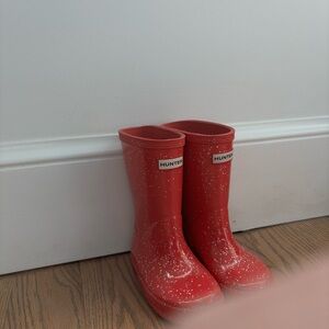 Hunter Sparkling Red Rain Boots